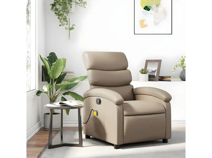 Sillón de masaje reclinable Cappuccino Polipiel