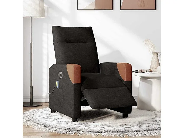 Sillón de relax Sillón reclinable de masaje eléctrico tela negro SHL7254