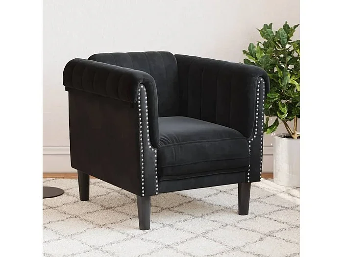 Sillón de terciopelo negro ES343630