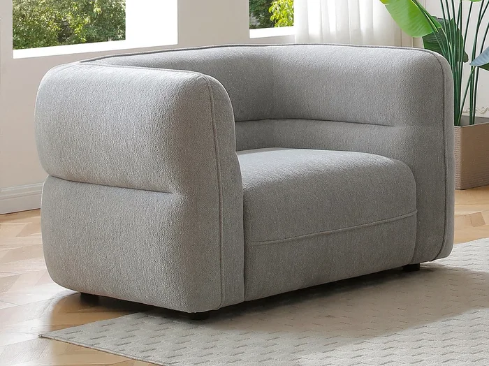 Sillón en chenilla gris TALIENA