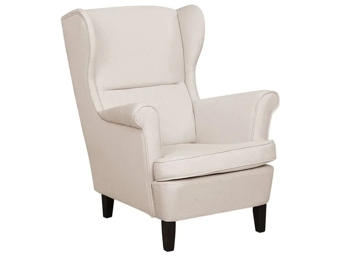 Sillón orejero ABSON Tela Beige claro