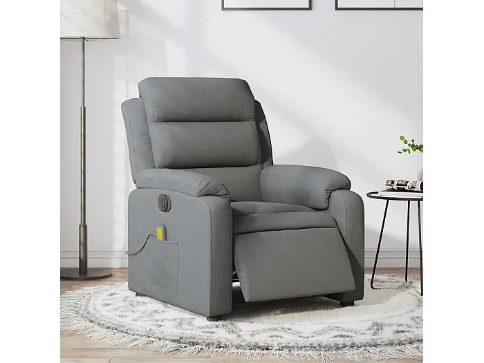 Sillón reclinable de masaje eléctrico tela gris oscuro YOE74894