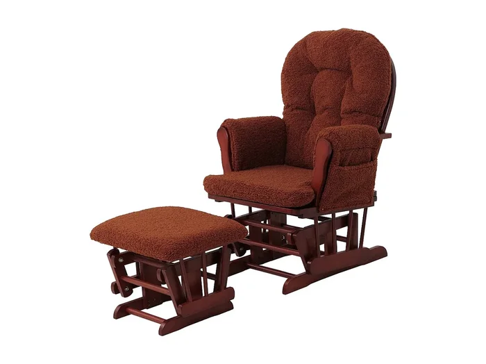Sillón reclinable MCW-C76, marrón óxido estructura oscura