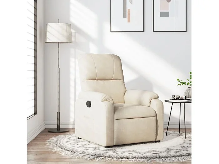 Sillón reclinable tela de microfibra beige