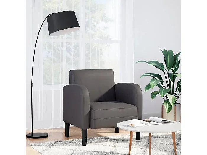 Sillón sofá con brazos gris 54 cm polipiel