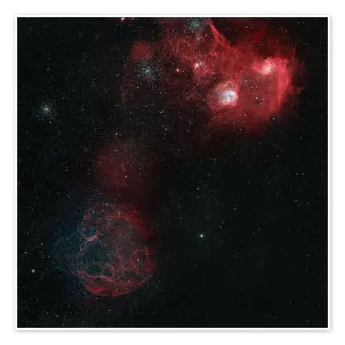 Simeis 147, Flaming Star Nebula and the Tadpole Nebula de Rolf Geissinger Stocktrek Images