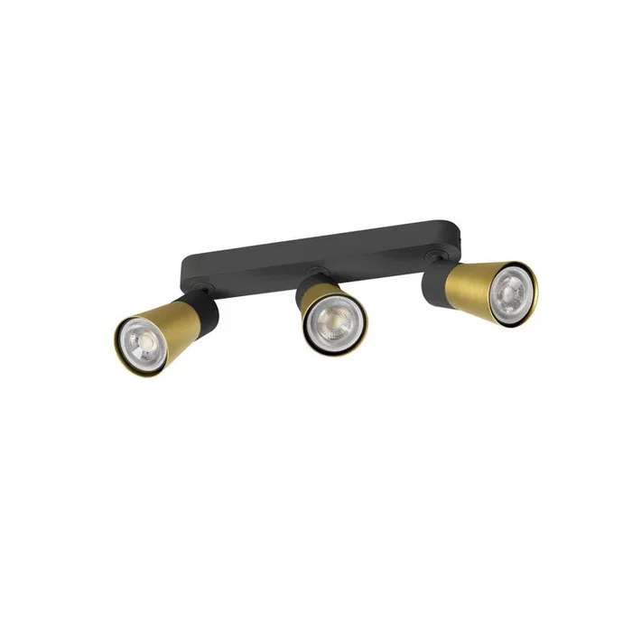 SLV Lámpara de techo Puri 2.0 Cone negro/dorado 26 cm 3 luces