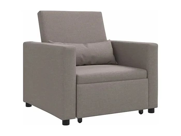 Sofá Cama Individual con ruedas Taupé 90x165x87 cm tela SHL4141