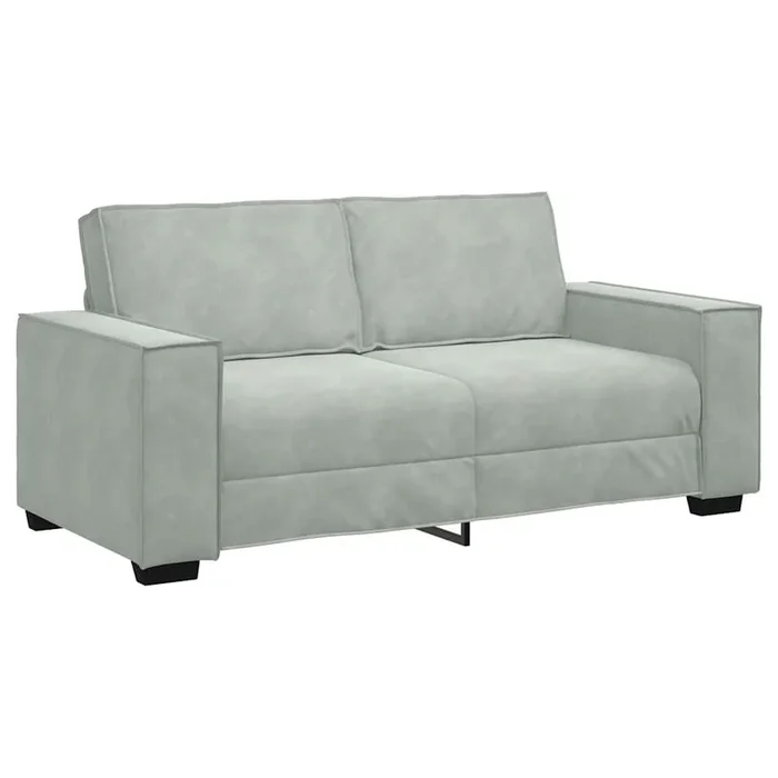 Sofá de 2 plazas – sofá de salón – sofá moderno de terciopelo gris claro 140 cm
