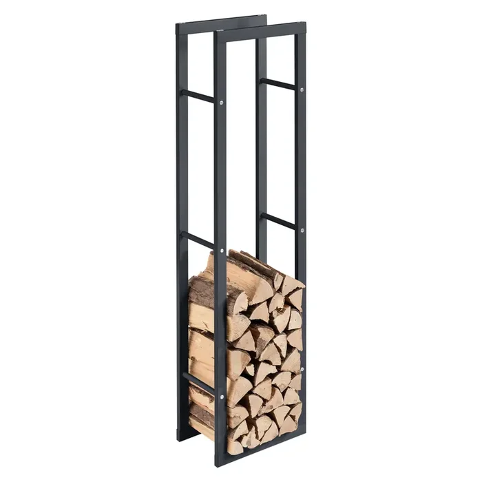 Soporte para leña Kasan Acero 40 x 150 x 25 – Gris [en.casa]