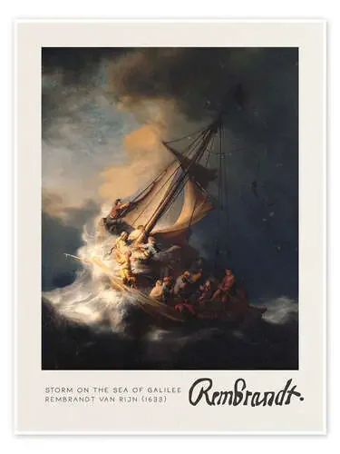 Storm on the Sea of Galilee de Rembrandt van Rijn Exhibition Posters