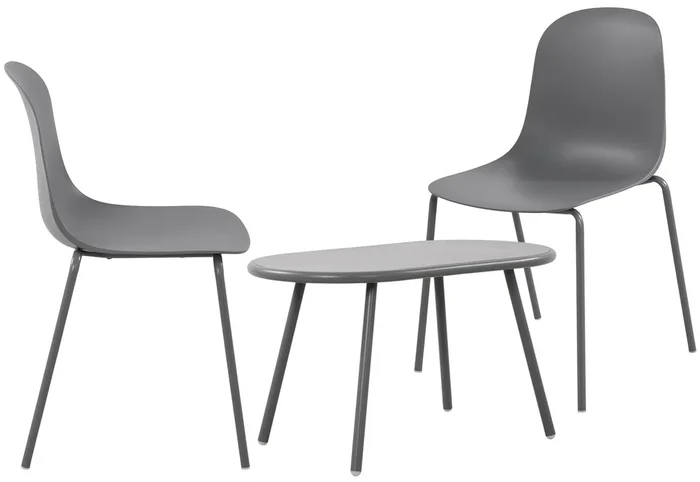 Suite de 2 plazas Veldin Plástico Gris oscuro 151X80X85 cm