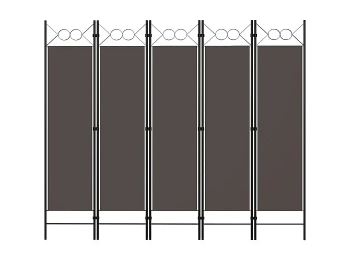 Tabique divisorio de 5 paneles color antracita 200×180 cm