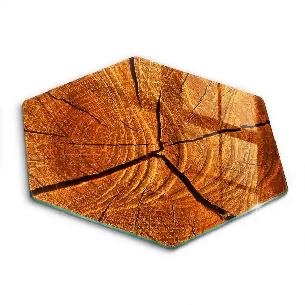 Tabla de cortar de vidrio Estructura de tronco de madera