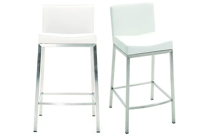 Taburete diseño 66cm blanco lote de 2 EPSILON