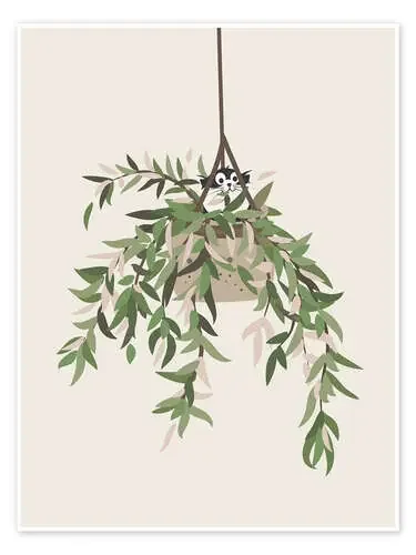 The cat in the hanging plant de Olga Telnova