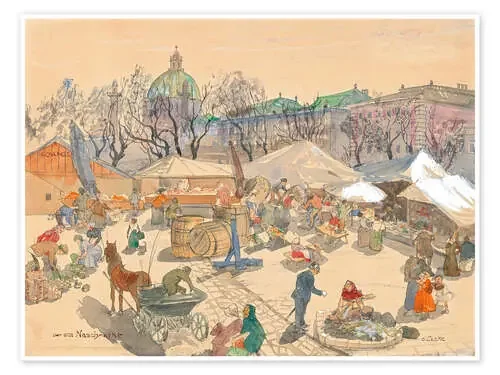The old Naschmarkt, Vienna de Oskar Laske Master Collection