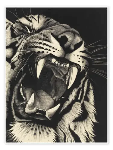 Tigre gruñendo de Rose Corcoran Bridgeman Images