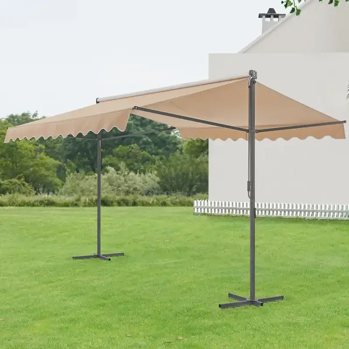 Toldo de pie Selenizza impermeable manivela manual 400 x 300 x 260 cm color arena [pro.tec]