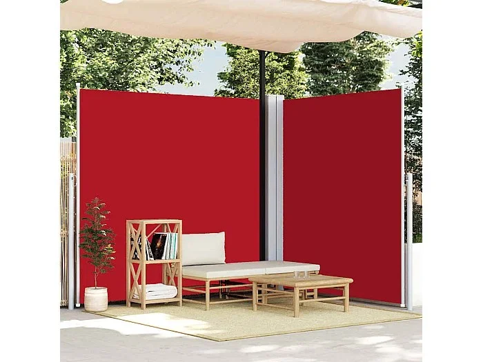 Toldo lateral retráctil Rojo 200×600 cm
