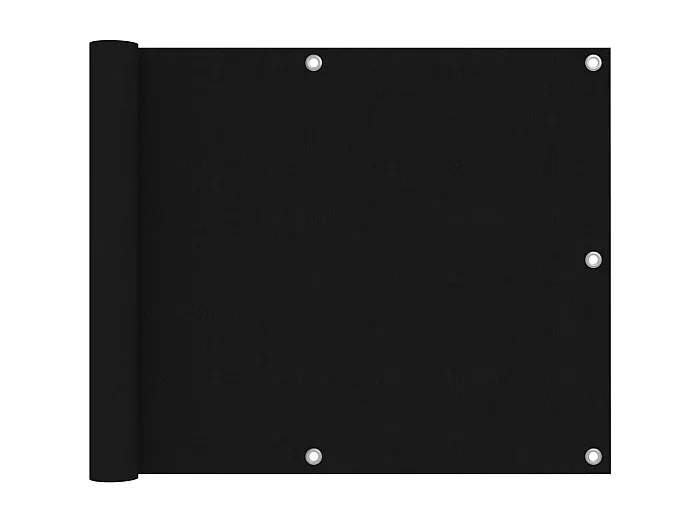 Toldo para balcón de tela oxford negro 75×600 cm ES340844