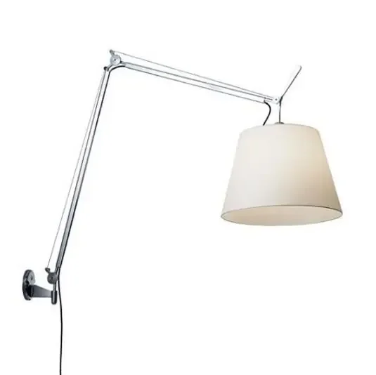 Tolomeo Mega Aplique de Pared con Interruptor Ø360 Aluminio/Blanco – Artemide
