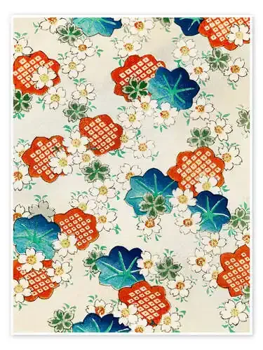 Traditional Japanese Floral Illustration de Watanabe Seitei Nook Vintage Archive