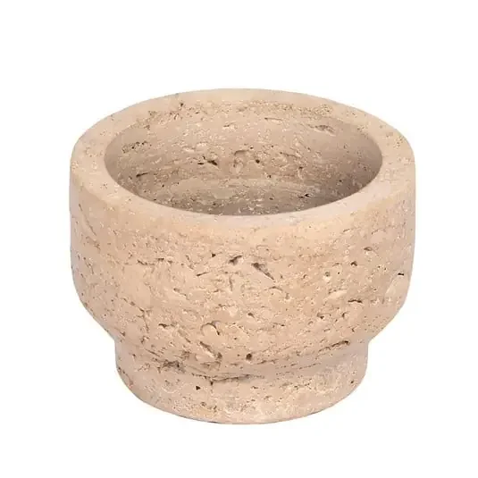 Travertine Portavelas 8×5 cm Desert Beige – Uyuni Lighting