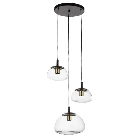 Turku Lámpara Colgante Transparente/Negro – Euluna