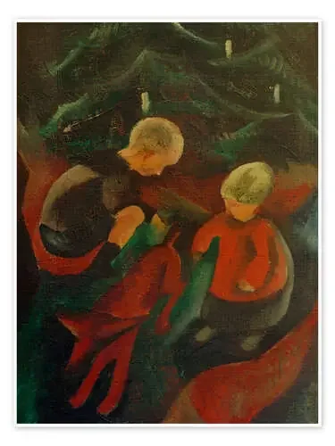 Two Children under the Christmas Tree, 1914 de Paul Adolf Seehaus akg-images
