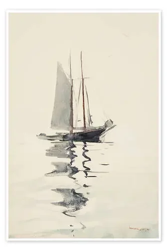 Two-masted Schooner with Dory de Winslow Homer akg-images