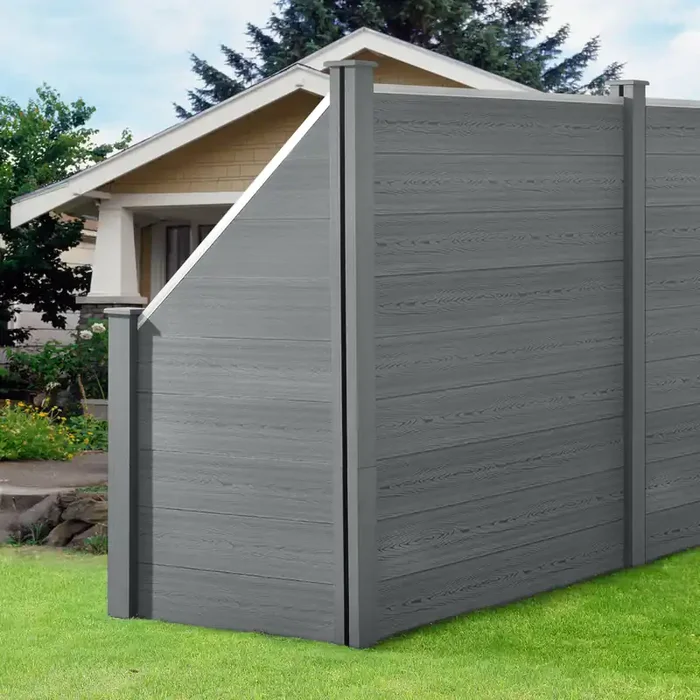 Valla de jardín de WPC – Pantalla de privacidad – 183 x 799 cm – Gris [neu.holz]
