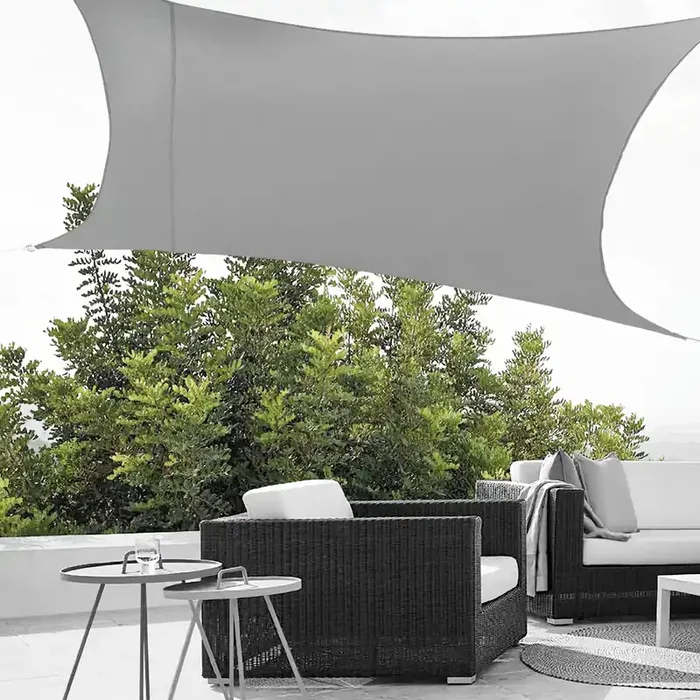 Vela de Sombra Lerma rectangular 250×500 cm – Gris claro [en.casa]