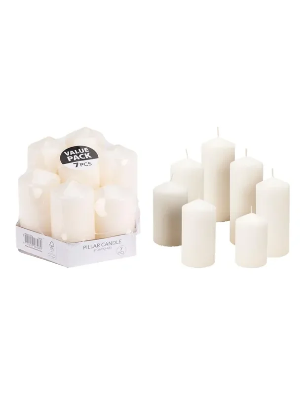 Velas blancas de diferentes medidas 7 uds 8721037265089 72852 BASIC & CO