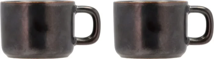 Villa Collection Set de 2 Tazas de Espresso FJORD, 0,1 L, Negro metalizado