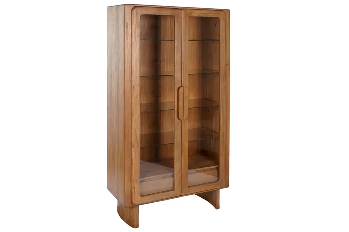 Vitrina Acacia Cristal 100X42,5X190 Marron Oscuro