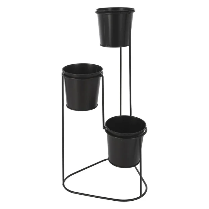 WELL HOME – Florero metálica con 3 macetas con marco