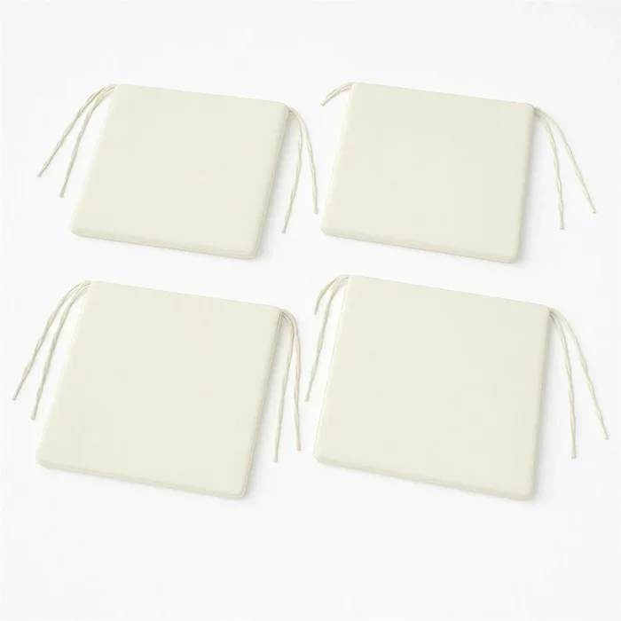 Well Home Juego de 4 Cojines para sillas color Crudo con lazos 40x40cm